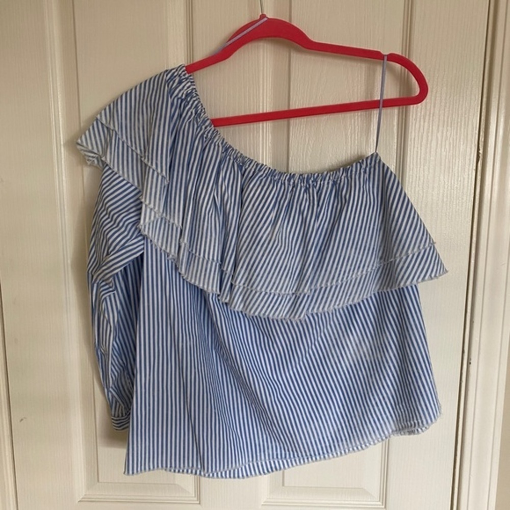 Zara Woman Premium Denim Asymmetrical Top - Picture 3 of 5